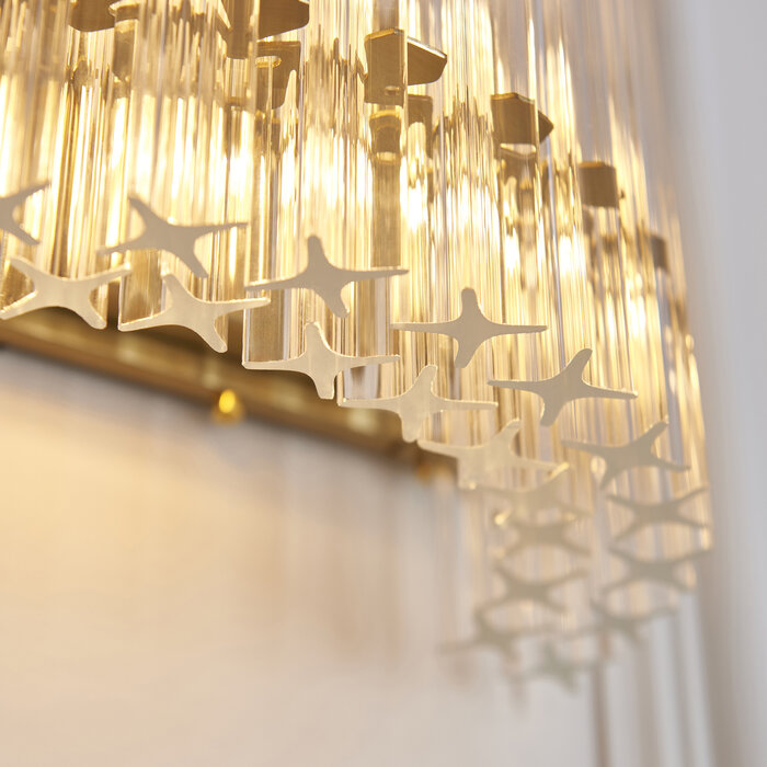 Nilo - Timeless Glass Wall Light -  Brushed Aged Brass