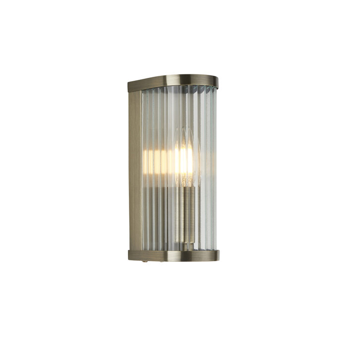 Morgan - Ribbed Glass and Antique Brass Wall Light