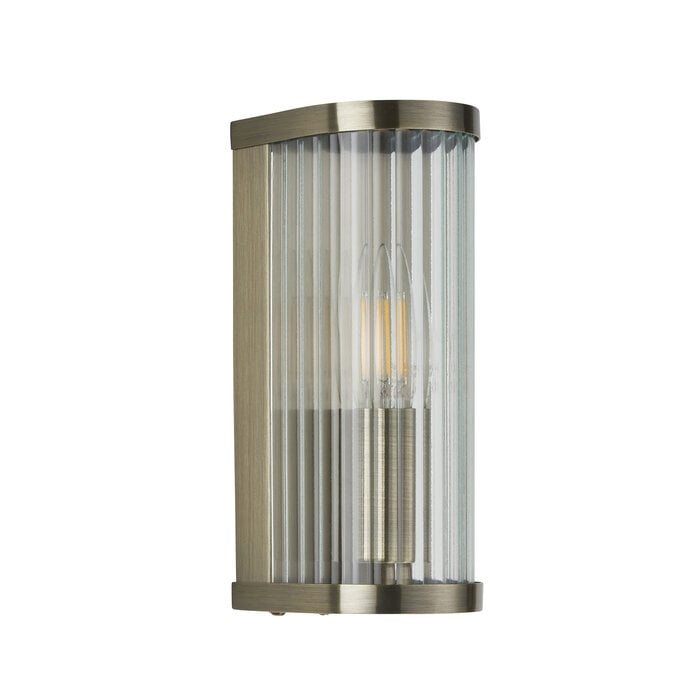 Morgan - Ribbed Glass and Antique Brass Wall Light
