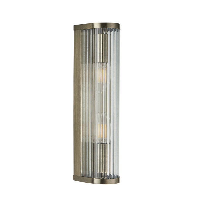 Morgan - Large Ribbed Glass and Antique Brass Wall Light