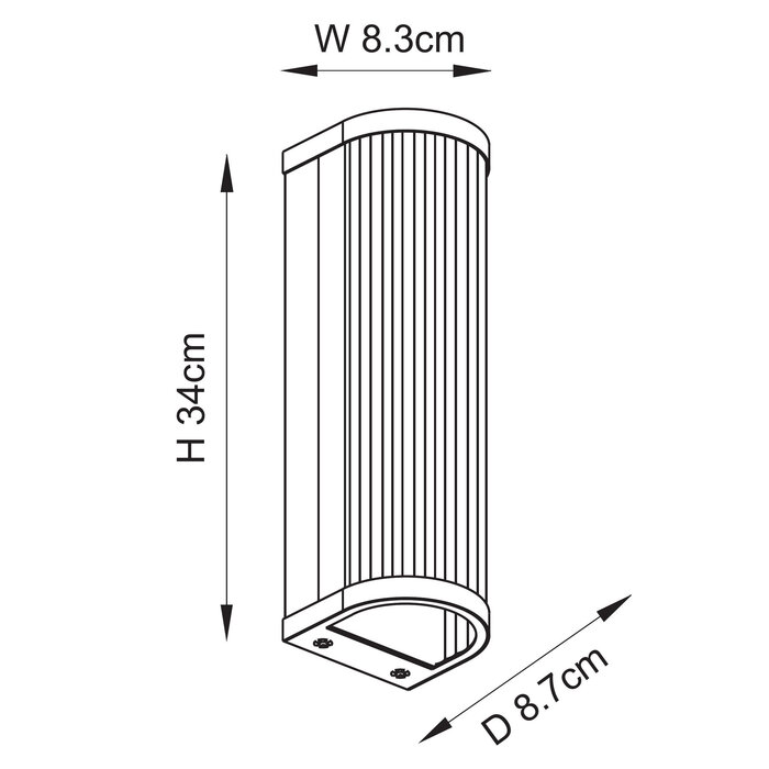 Morgan - Large Ribbed Glass and Antique Brass Wall Light