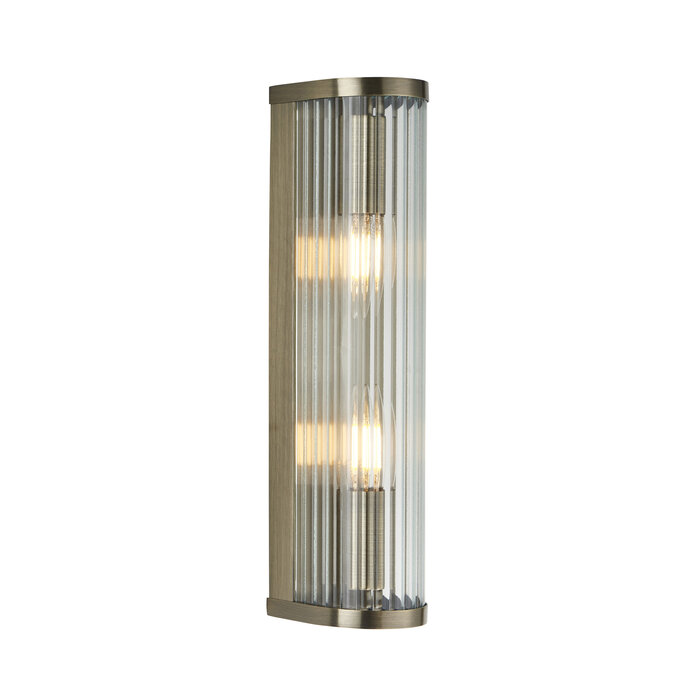 Morgan - Large Ribbed Glass and Antique Brass Wall Light
