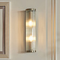 Morgan - Large Ribbed Glass and Antique Brass Wall Light