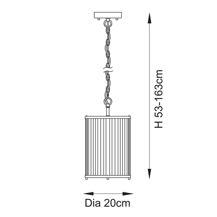 Morgan - Ribbed Glass and Antique Brass Lantern Pendant Light