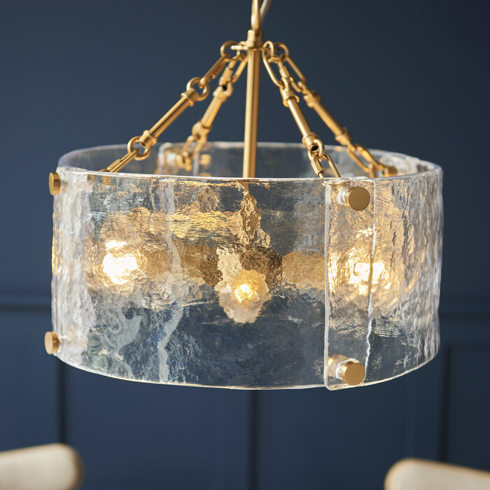 Kelly - Small Organic Handmade Glass Chandelier - 4 Light