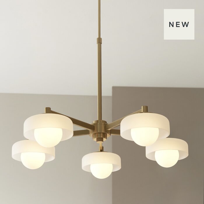 Caldera - Large Mid Century Modern Semi Flush Ceiling Light