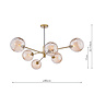 Vignette - Large Sputnik Aged Brass Feature Pendant Chandelier with Champagne Dimpled Glass
