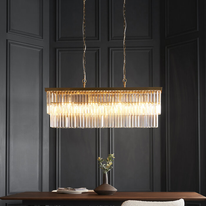 Lumara - Art Deco Crystal Chandelier - Linear