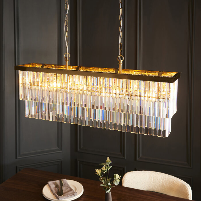 Lumara - Art Deco Crystal Chandelier - Linear