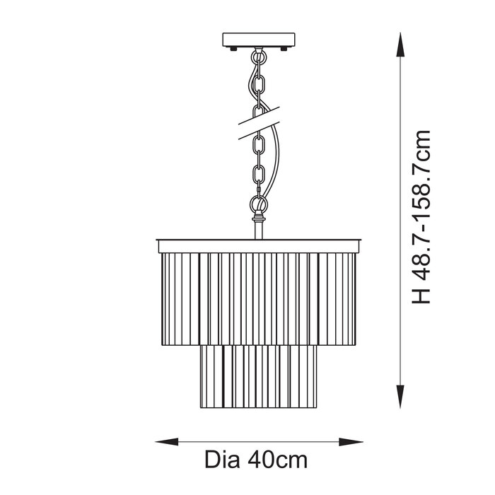 Lumara - Art Deco Crystal Chandelier - Medium