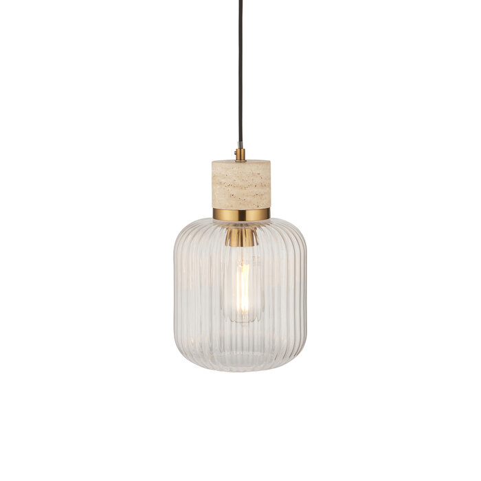 Travis - Pendant Light Fixtures Glass - Ribbed