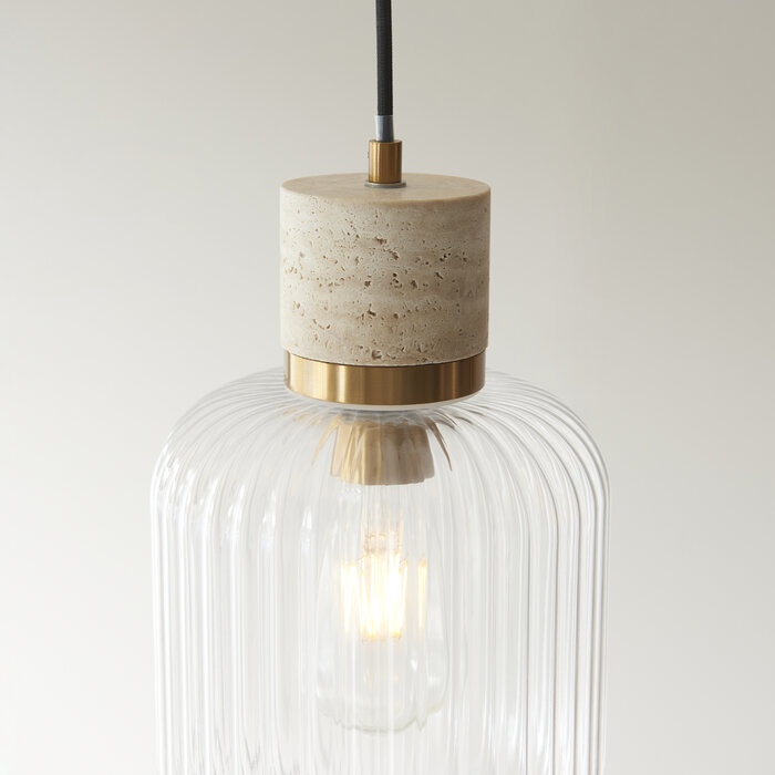 Travis - Pendant Light Fixtures Glass - Ribbed