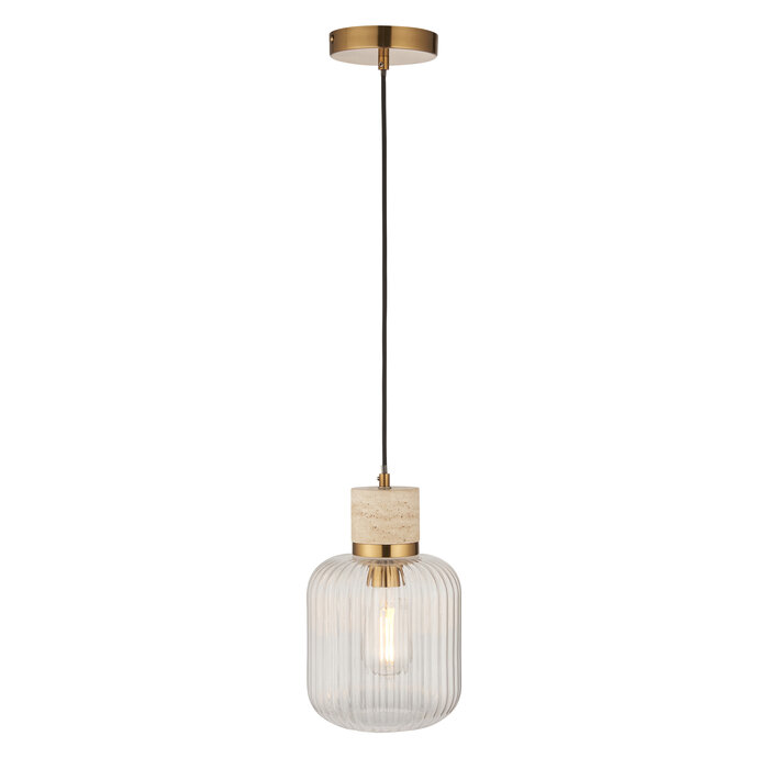 Travis - Pendant Light Fixtures Glass - Ribbed