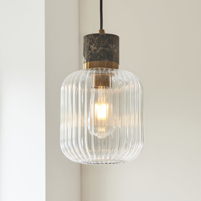 Travis - Ribbed Glass Pendant Light