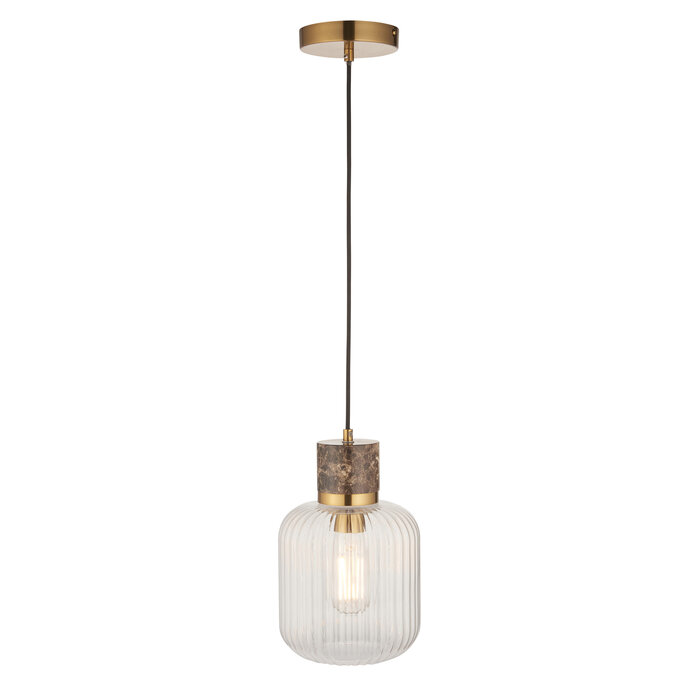 Travis - Ribbed Glass Pendant Light