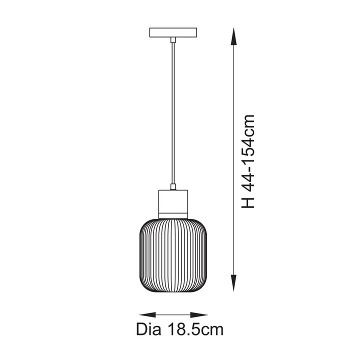 Travis - Ribbed Glass Pendant Light