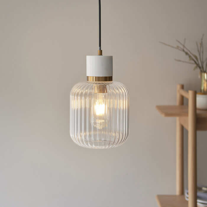 Travis - Marble and Glass Pendant Light