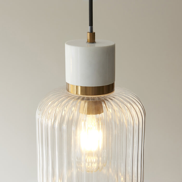 Travis - Marble and Glass Pendant Light