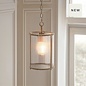 Morgan - Ribbed Glass and Antique Brass Lantern Pendant Light