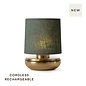 Noble Firefly - Rechargeable Cordless Table Lamp - Gold & Emerald Linen