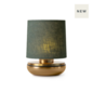Noble Firefly - Rechargeable Cordless Table Lamp - Gold & Emerald Linen