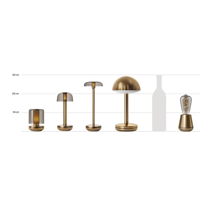 Noble Firefly - Rechargeable Cordless Table Lamp - Bronze & Brown Linen