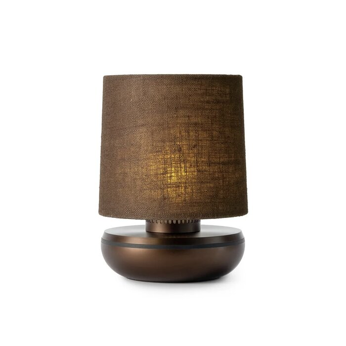 Noble Firefly - Rechargeable Cordless Table Lamp - Bronze & Brown Linen
