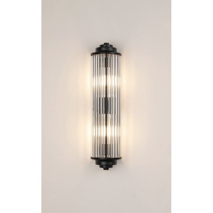 Tai - Two Light Wall Light with Glass Rods - Black