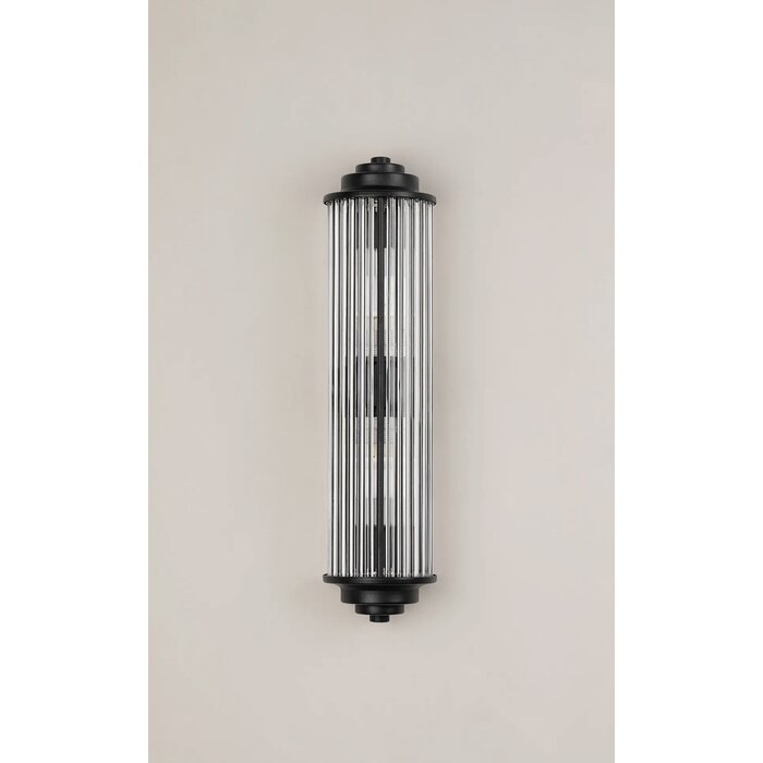 Tai - Two Light Wall Light with Glass Rods - Black