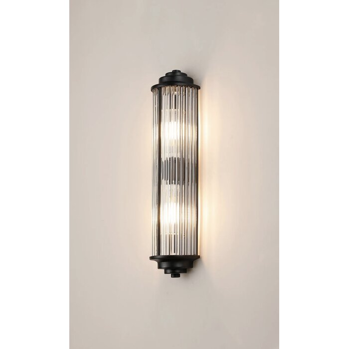 Tai - Two Light Wall Light with Glass Rods - Black