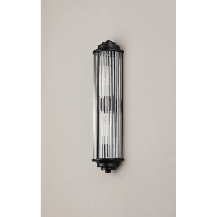 Tai - Two Light Wall Light with Glass Rods - Black
