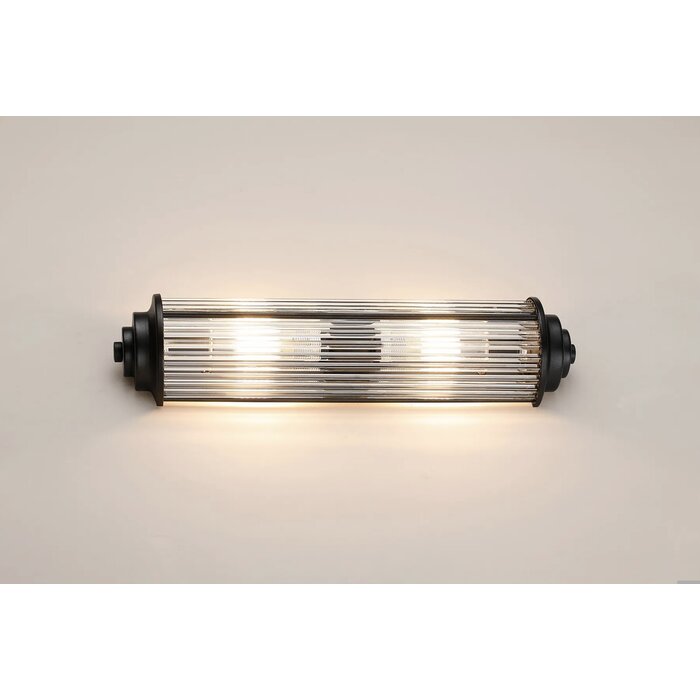 Tai - Two Light Wall Light with Glass Rods - Black