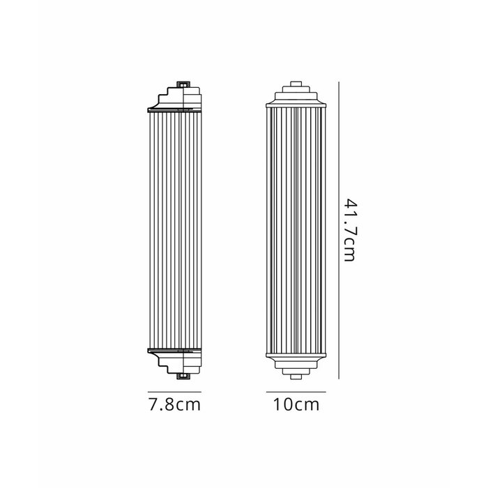 Tai - Two Light Wall Light with Glass Rods - Black