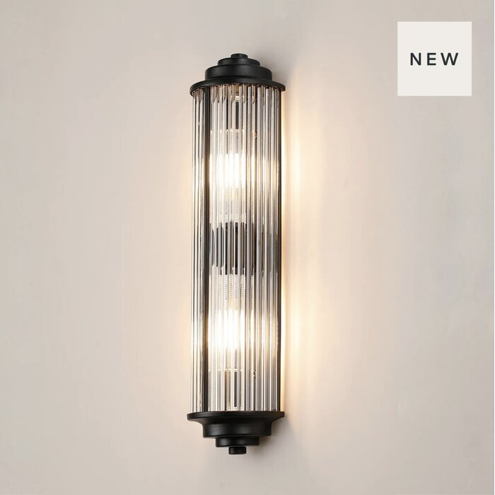 Tai - Two Light Wall Light with Glass Rods - Black