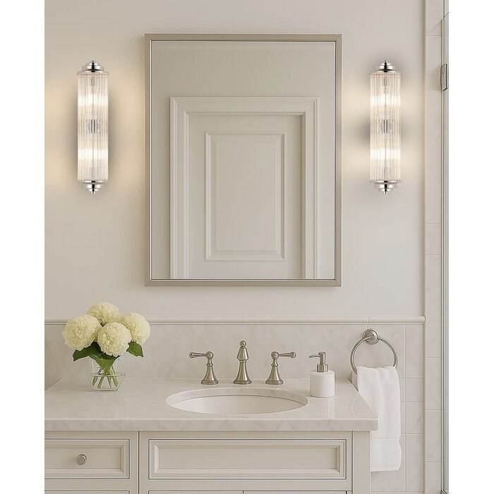 Tai - Two Light Wall Light with Glass Rods - Polished Nickel