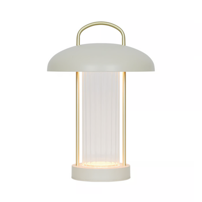 Lumi - Rechargeable Cordless Table Lamp - Beige & Brass