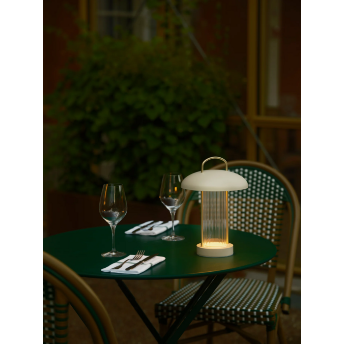 Lumi - Rechargeable Cordless Table Lamp - Beige & Brass