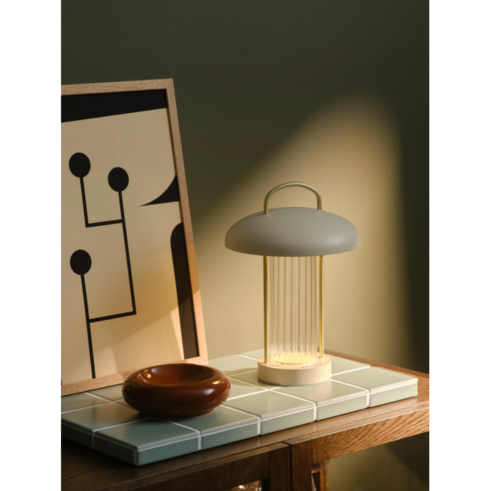 Lumi - Rechargeable Cordless Table Lamp - Beige & Brass