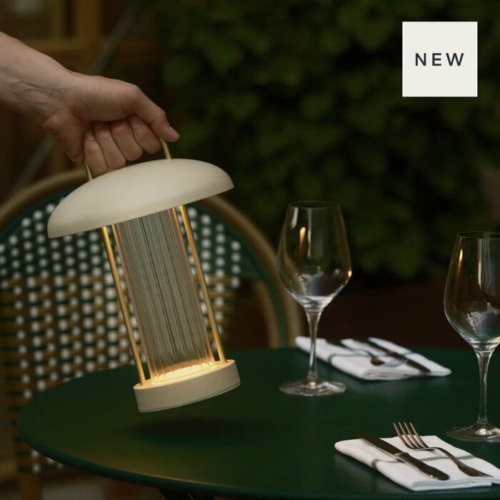 Lumi - Rechargeable Cordless Table Lamp - Beige & Brass