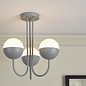 Curve - Opal Ball Matt Grey Semi Flush Light