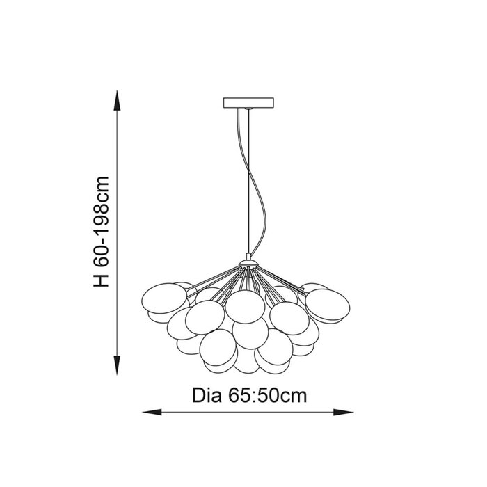 Infinite - 6 Light Iridescent Glass Pendant