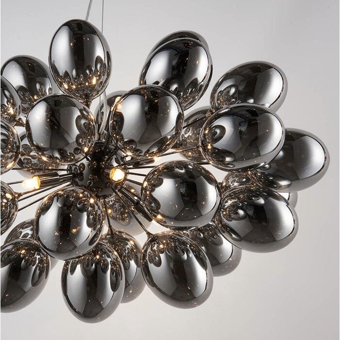 Infinite - 6 Light Dark Chrome Glass Pendant