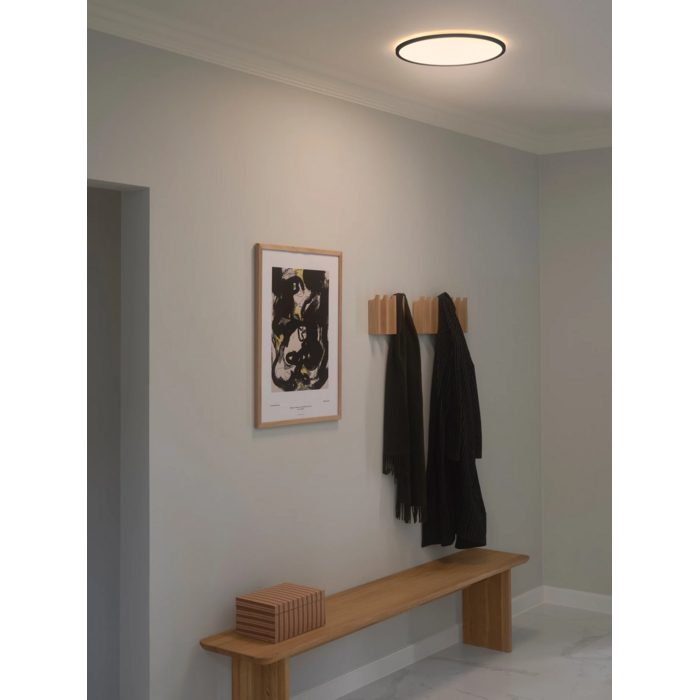 Ida - Kitchen & Bathroom Ultra-Slim LED Flush Ceiling Light - Black - IP54 - Large