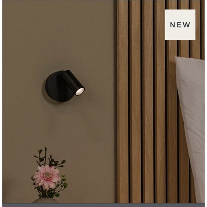Tony - Rechargeable Bedside Reading Wall Light in black