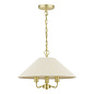 Harland - 3 Light Pendant Ceiling Light and Shade - Matt Antique Brass