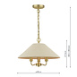 Harland - 3 Light Pendant Ceiling Light and Shade - Matt Antique Brass