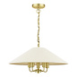 Harland - 5 Light Pendant Ceiling Light and Shade - Matt Antique Brass