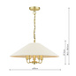 Harland - 5 Light Pendant Ceiling Light and Shade - Matt Antique Brass