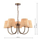 Hasfield - 5 Light Pendant Ceiling Light and Shades - Antique Bronze
