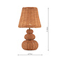 Hasfield - Rechargeable Table Lamp - Natural Rattan with Shade - LED - Laura Ashley